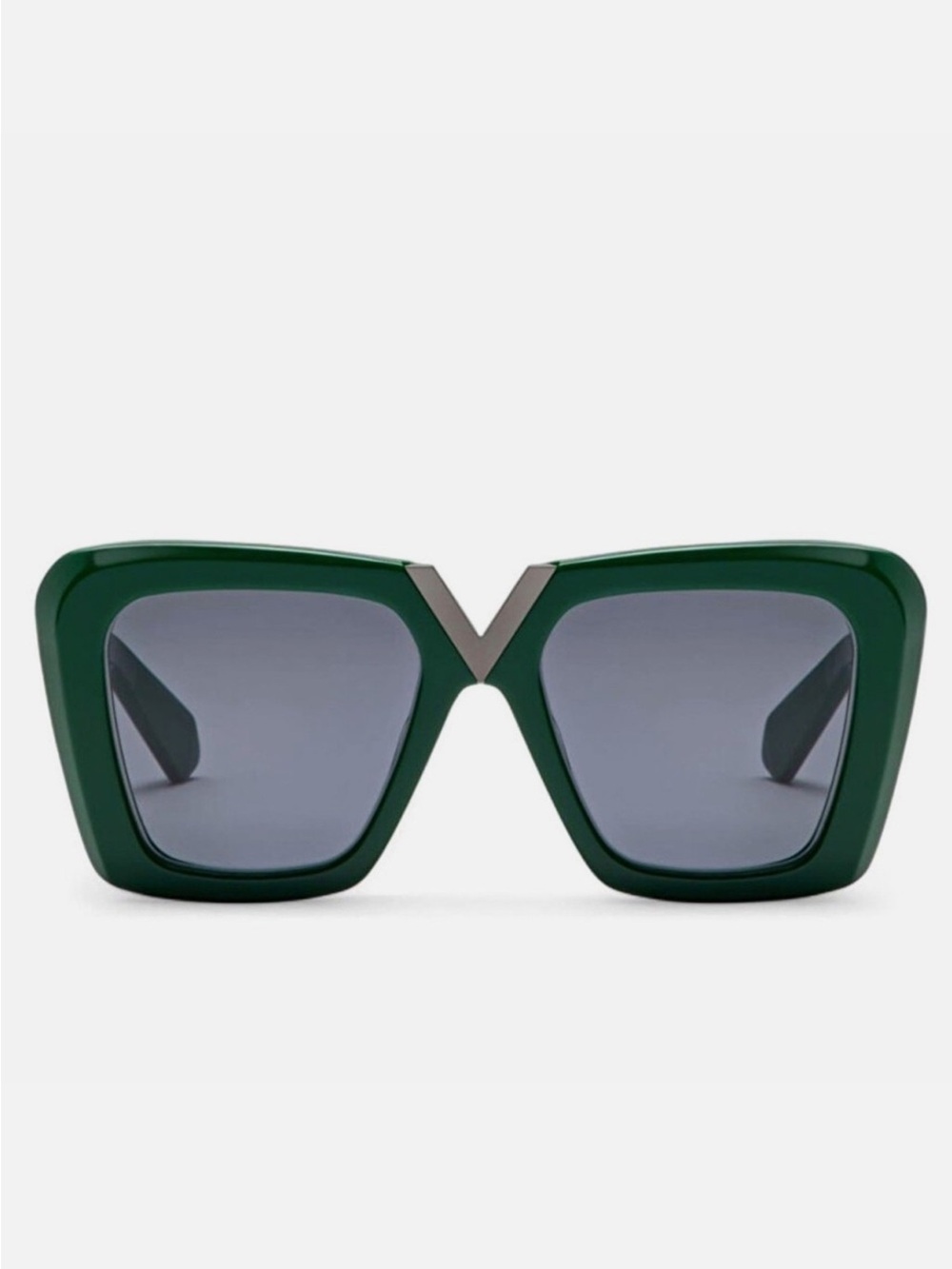 New! Valentino V GOLD II VLS 161C, Green Square Sunglasses